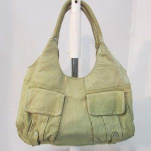 Perlina Soft Leather Olive Green Shoulder Bag